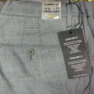 Slim Fit Alberto Ceramica Plaid Pant NWT